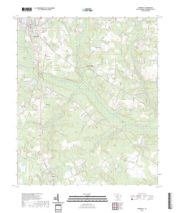 US Topo 7.5-minute map for Barnwell SC