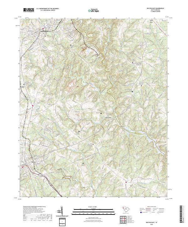 US Topo 7.5-minute map for Belton East SC
