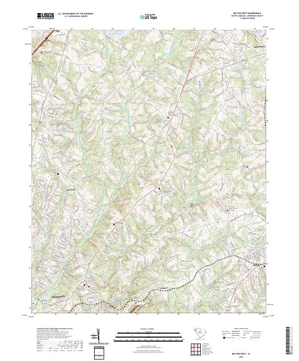 US Topo 7.5-minute map for Belton West SC