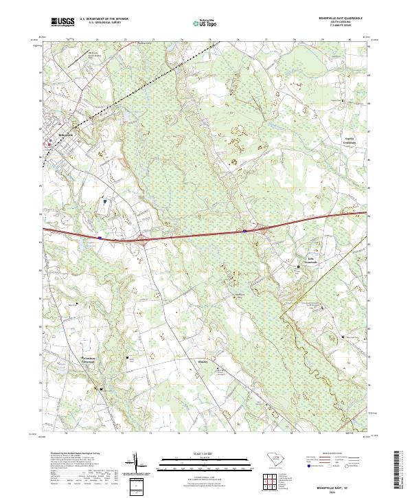 US Topo 7.5-minute map for Bishopville East SC