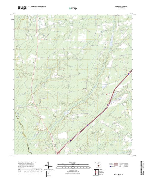 US Topo 7.5-minute map for Black Creek SC