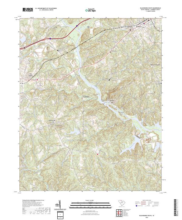 US Topo 7.5-minute map for Blacksburg South SC