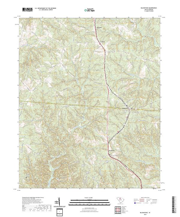 US Topo 7.5-minute map for Blackstock SC
