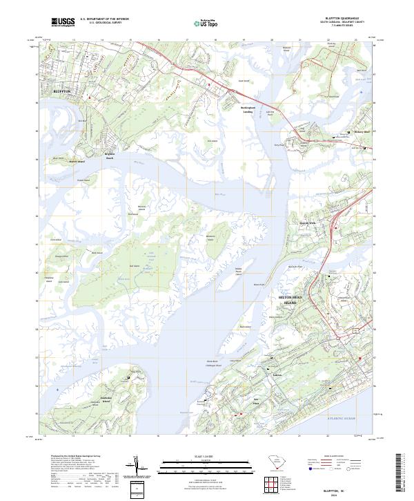US Topo 7.5-minute map for Bluffton SC