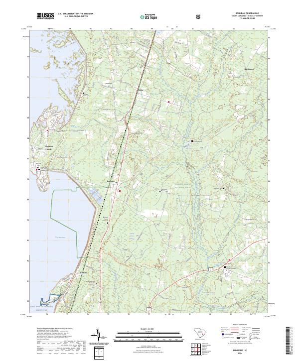 US Topo 7.5-minute map for Bonneau SC