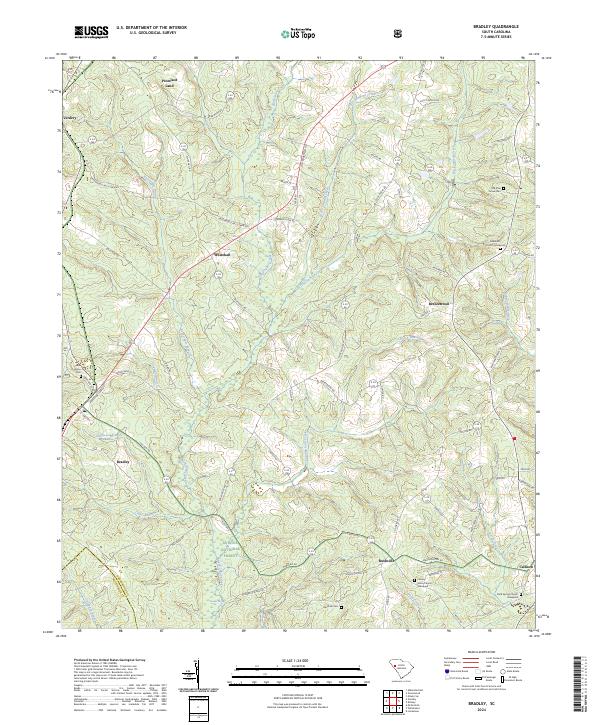 US Topo 7.5-minute map for Bradley SC