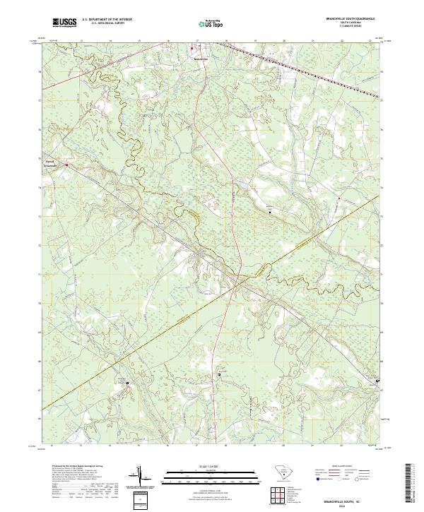 US Topo 7.5-minute map for Branchville South SC