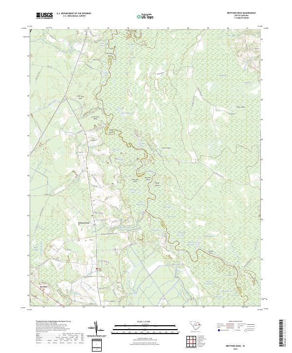 US Topo 7.5-minute map for Brittons Neck SC