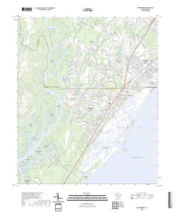 US Topo 7.5-minute map for Brookgreen SC