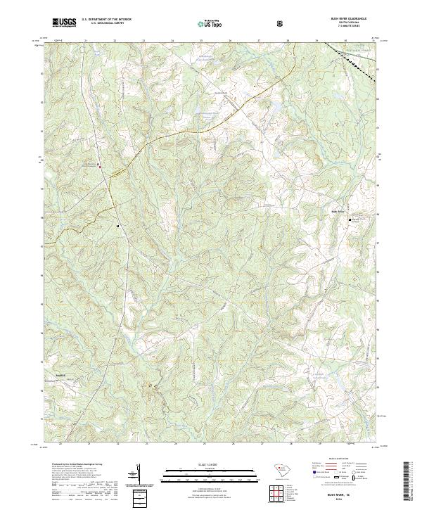 US Topo 7.5-minute map for Bush River SC