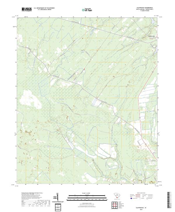 US Topo 7.5-minute map for Calfpen Bay SC