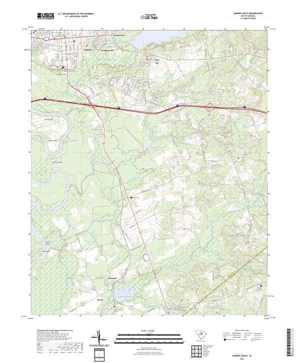 US Topo 7.5-minute map for Camden South SC