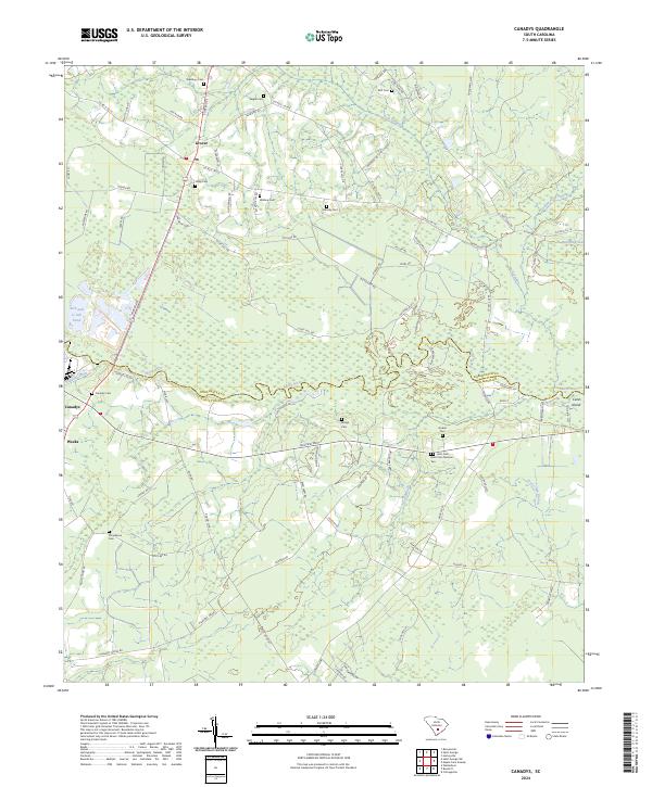 US Topo 7.5-minute map for Canadys SC