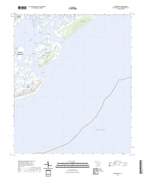 US Topo 7.5-minute map for Capers Inlet SC