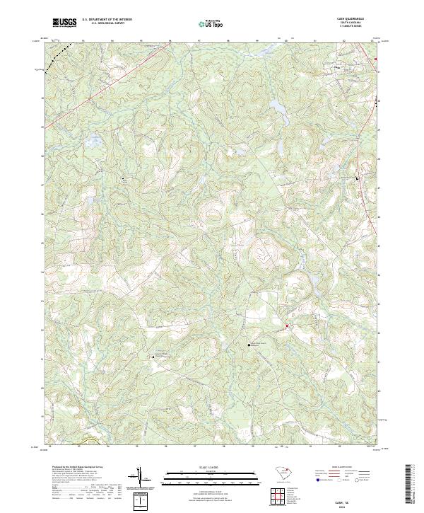 US Topo 7.5-minute map for Cash SC