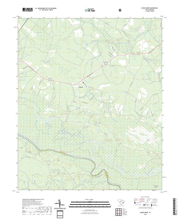 US Topo 7.5-minute map for Cedar Creek SC