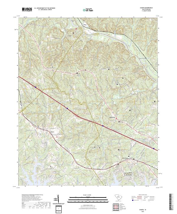US Topo 7.5-minute map for Chapin SC