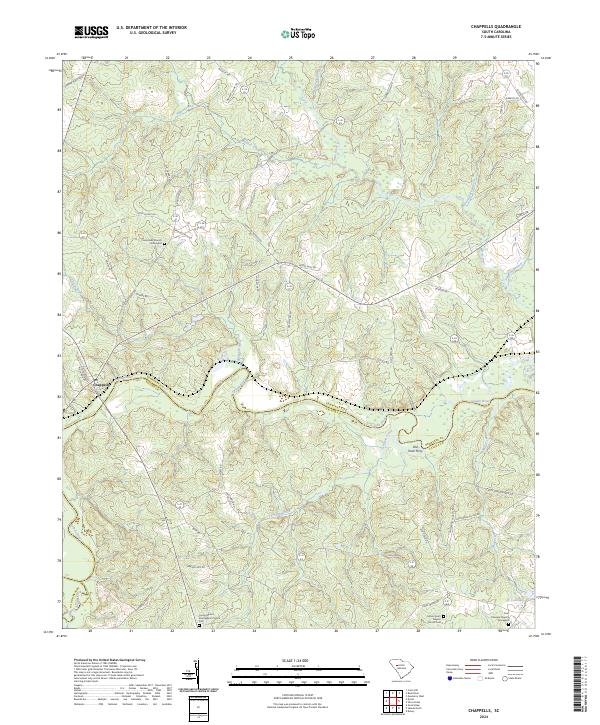 US Topo 7.5-minute map for Chappells SC