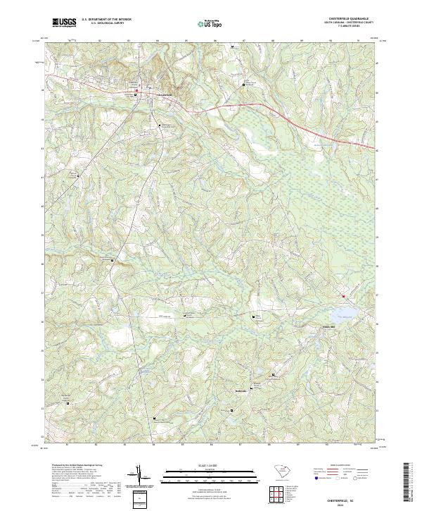 US Topo 7.5-minute map for Chesterfield SC