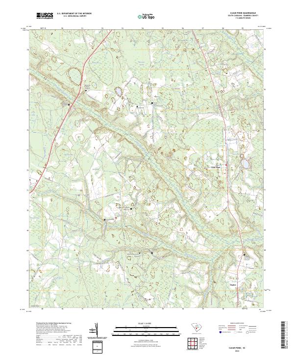 US Topo 7.5-minute map for Clear Pond SC