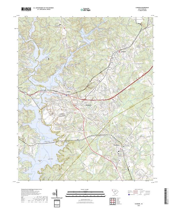 US Topo 7.5-minute map for Clemson SC