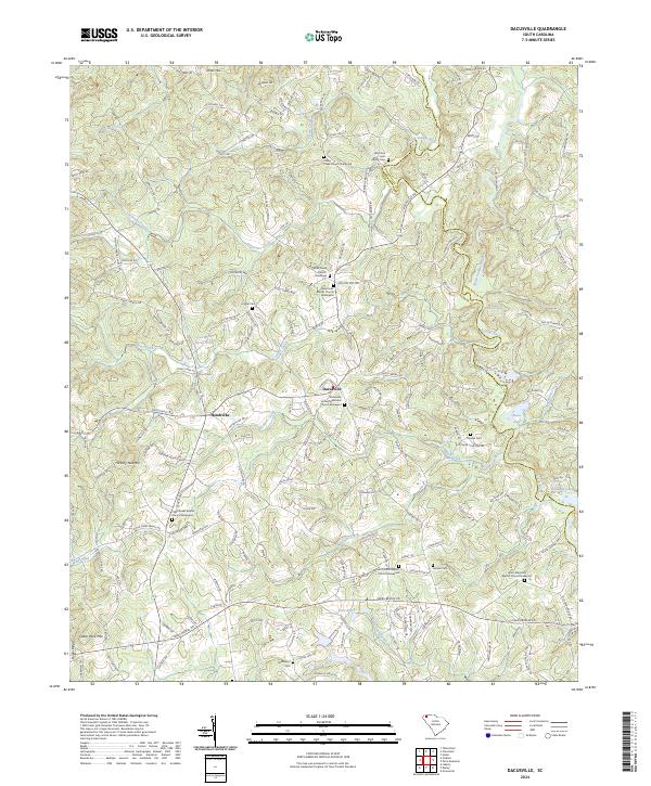 US Topo 7.5-minute map for Dacusville SC