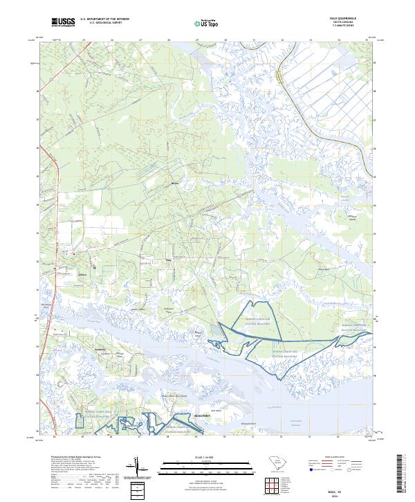 US Topo 7.5-minute map for Dale SC