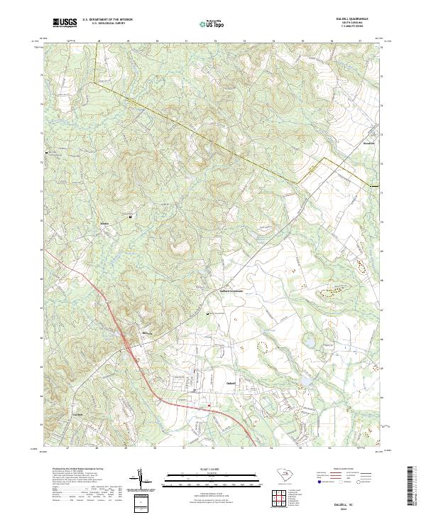 US Topo 7.5-minute map for Dalzell SC