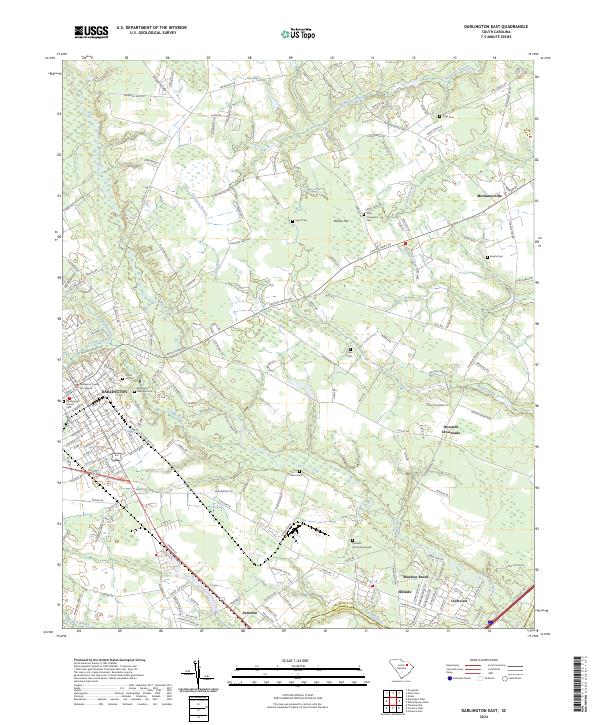 US Topo 7.5-minute map for Darlington East SC