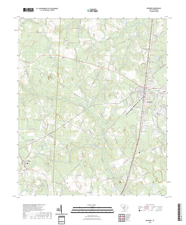 US Topo 7.5-minute map for Denmark SC