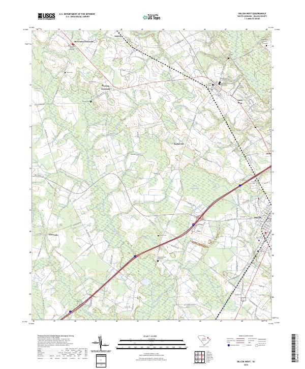 US Topo 7.5-minute map for Dillon West SC