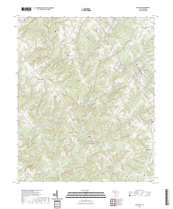 US Topo 7.5-minute map for Due West SC