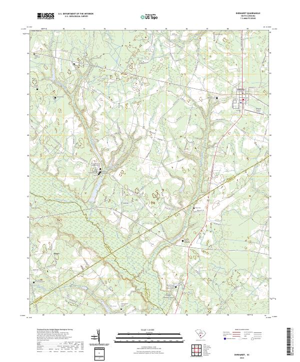US Topo 7.5-minute map for Ehrhardt SC