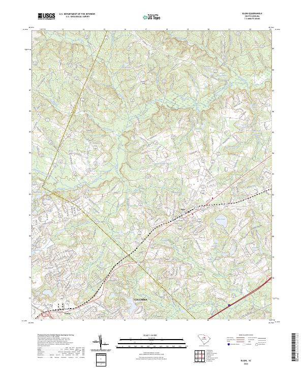 US Topo 7.5-minute map for Elgin SC