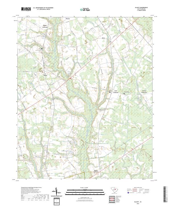 US Topo 7.5-minute map for Elliott SC