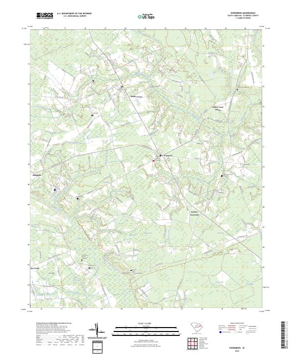 US Topo 7.5-minute map for Evergreen SC