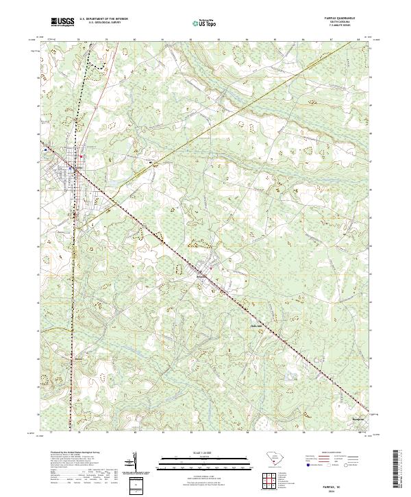 US Topo 7.5-minute map for Fairfax SC