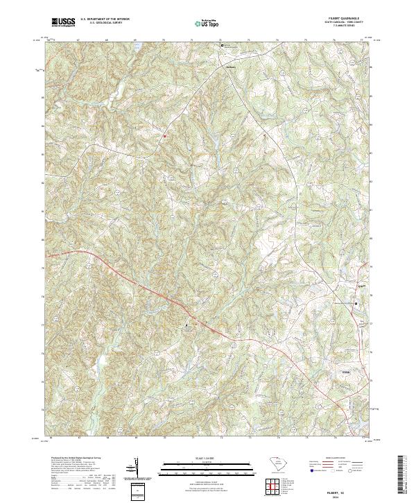 US Topo 7.5-minute map for Filbert SC