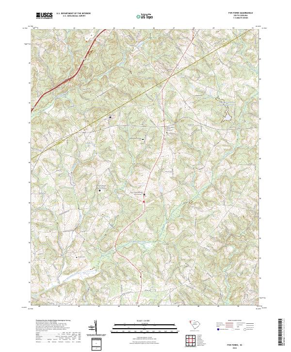 US Topo 7.5-minute map for Five Forks SC