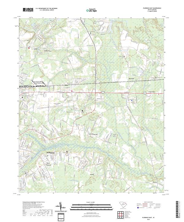 US Topo 7.5-minute map for Florence East SC