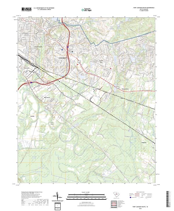 US Topo 7.5-minute map for Fort Jackson South SC