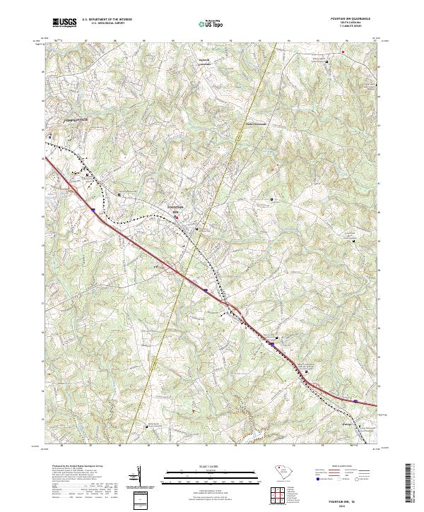 US Topo 7.5-minute map for Fountain Inn SC