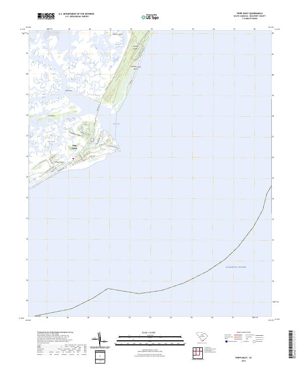 US Topo 7.5-minute map for Fripp Inlet SC