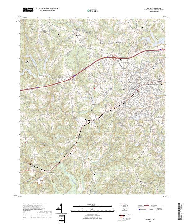 US Topo 7.5-minute map for Gaffney SC