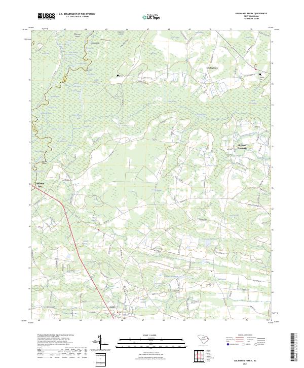 US Topo 7.5-minute map for Galivants Ferry SC