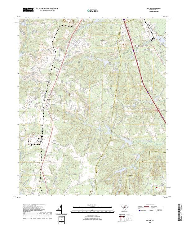 US Topo 7.5-minute map for Gaston SC