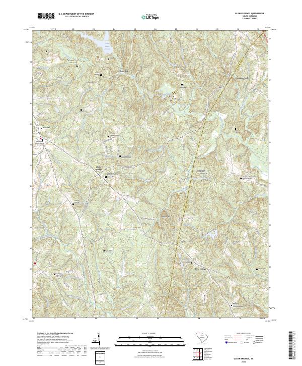 US Topo 7.5-minute map for Glenn Springs SC