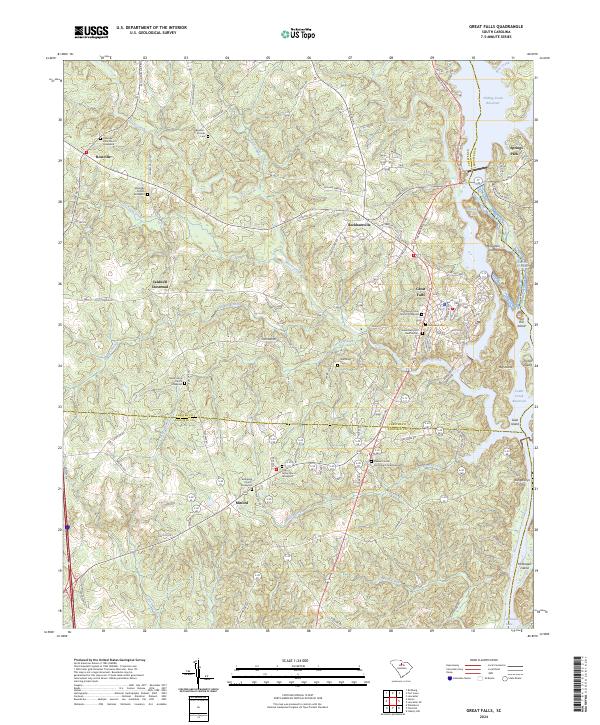 US Topo 7.5-minute map for Great Falls SC