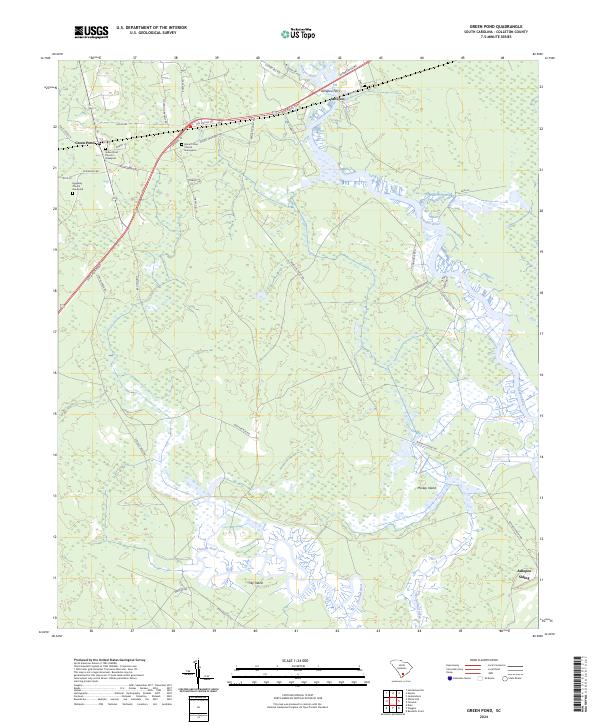 US Topo 7.5-minute map for Green Pond SC