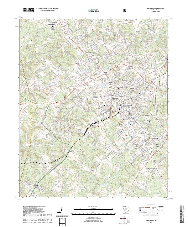 US Topo 7.5-minute map for Greenwood SC
